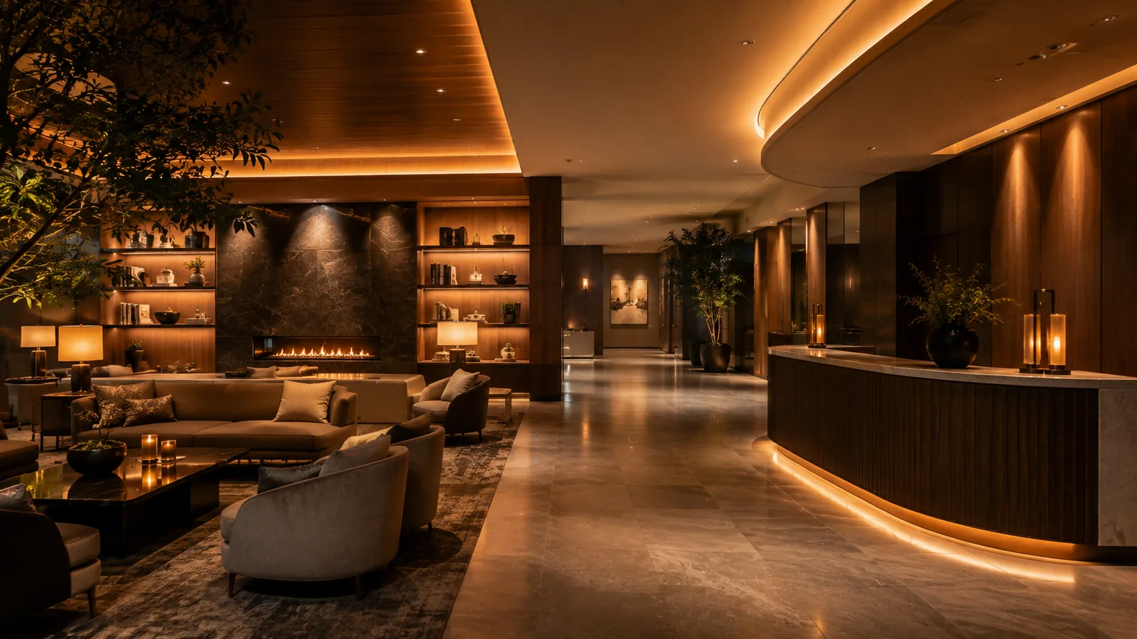 Hotel lobby lighting application